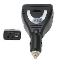 75W Car Inverter 12V to 220V AC USB Charger, Low Voltage Protection