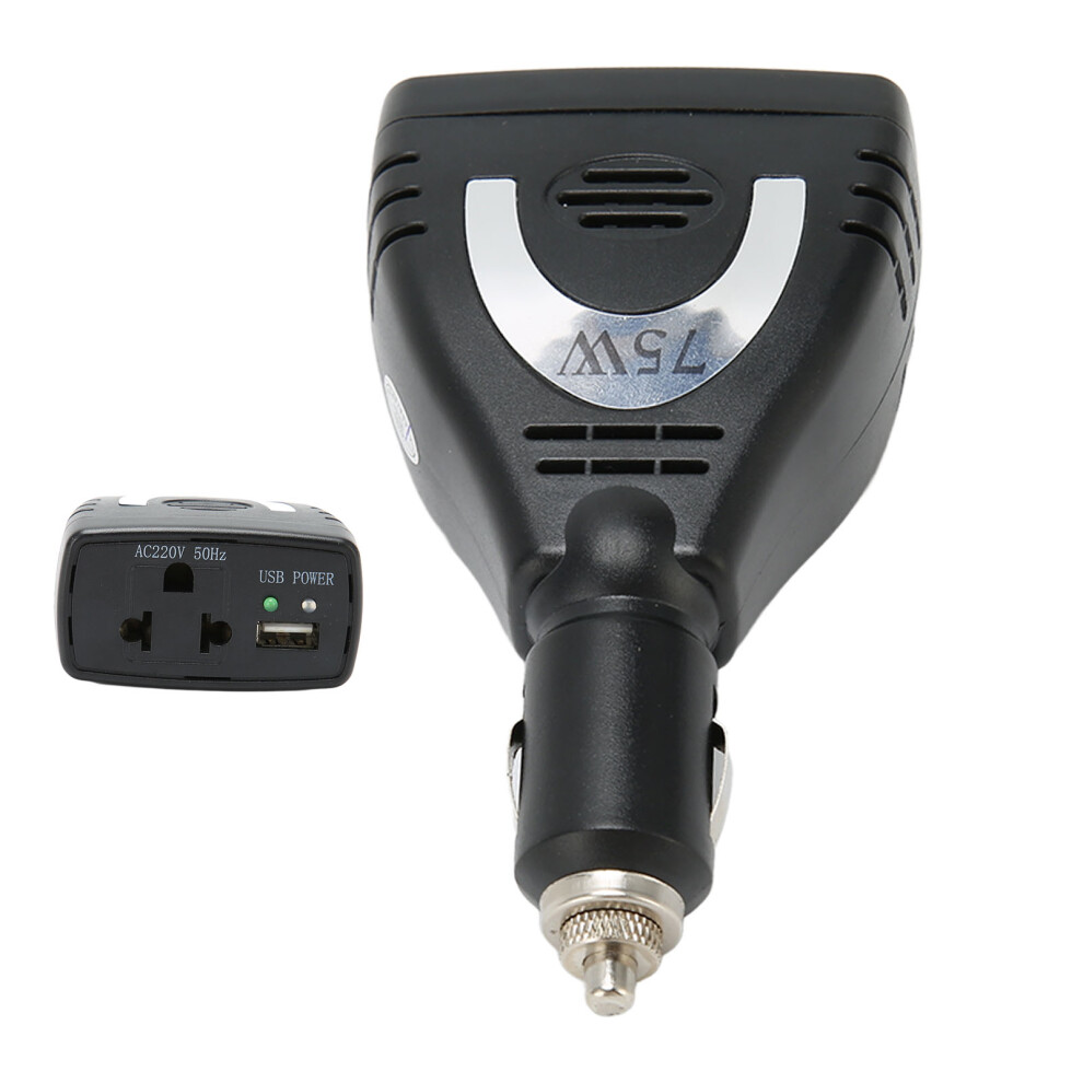 75W Car Inverter 12V To 220V Ac Usb Charger, Low Voltage Protection 5001370656007
