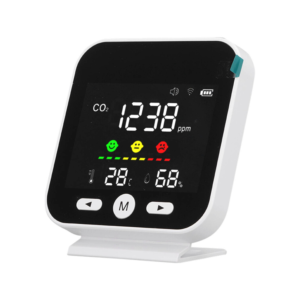 White Lcd Wifi Co2 & Temp Humidity Monitor, Auto & Manual Calibration