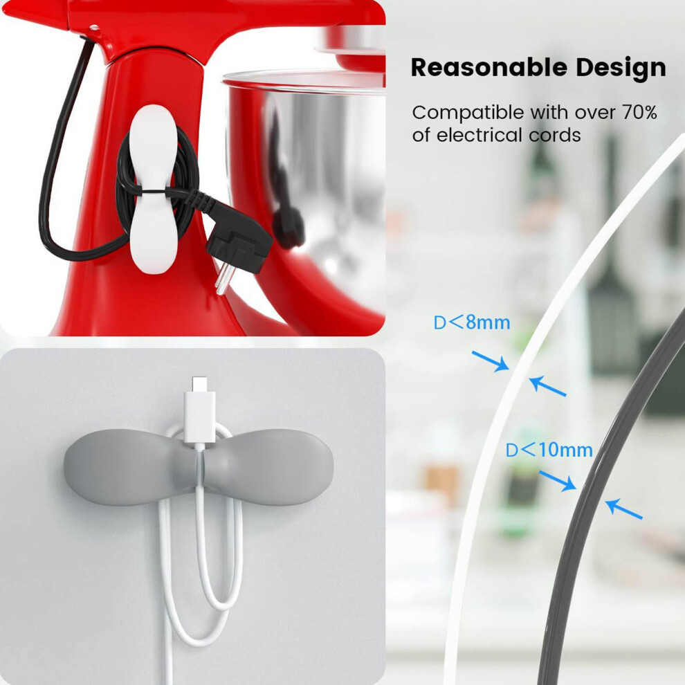 6PCS Appliance Cord Wrapper TPR Adhesive Punching