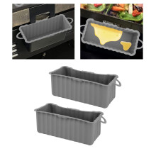 2 Stück Silikon-Fett-Stopfen für Blackstone Griddle, wiederverwendbar, 22,8x8,9x7,2 cm, Grau