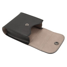 Mini Camera Pouch for SQ10 - PU Leather Storage Case, 10x9x4cm, Black