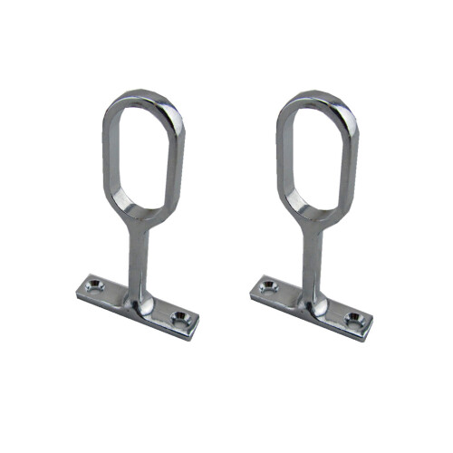 2 Pcs Zinc Alloy Ceiling-Mount Bracket Wardrobe Closet Rail End 2