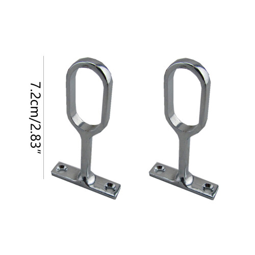 2 Pcs Zinc Alloy Ceiling-Mount Bracket Wardrobe Closet Rail End 1