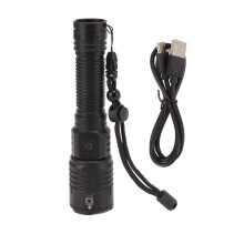 Lanternă portabilă super luminoasă, lanternă telescopică cu zoom din aliaj de aluminiu de calitate militară reîncărcabilă cu încărcare