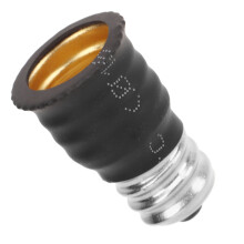 6Pcs E12 to E14 Light Bulb Adapters, Black, PC & Copper, 16g