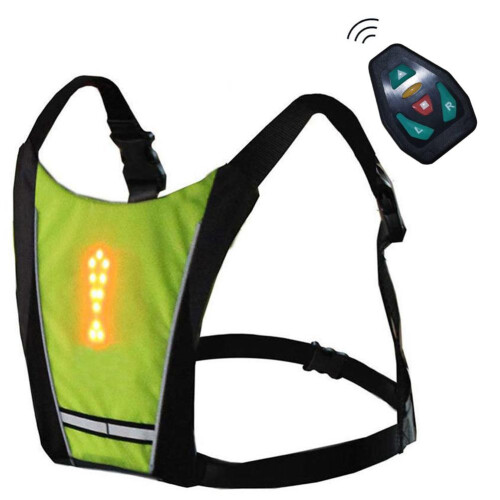 Smart Remote Controlled Vest, Wireless Left, Right, Forward, Stop Indicators with Breathable Padded Mesh Back, Enhancing Night Visibility for