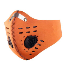 Maschera facciale con filtro a carboni attivi, filtri sostituibili, maschera sportiva antipolvere con doppie valvole di respirazione unidirezionali,