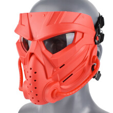 Tactical Full Face Mask with Anti-Fog Lens, Impact-Resistant Full-Face Tactical Skull Mask Polycarbonate Material TPR Plastic Impact Resistant Composi