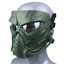Tactical Full Face Mask with Anti-Fog Lens, Impact-Resistant Full-Face Tactical Skull Mask Polycarbonate Material TPR Plastic Impact Resistant Composi
