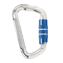 Hochwertiger, selbstverriegelnder Karabiner aus legiertem Stahl, robust und wasserdicht, D-förmig, aus Aluminiumlegierung, für Klettern und