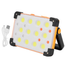 Emergency Work Light with Solar Charging, Super Bright LED Flashlight 4 Modes Lighting IP66 Waterproof USB Power Output Magnetic Base Adjustable