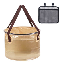 Faltbarer Eimer-Wasserbehälter, wasserdichtes Faltbecken aus Stoff mit Netztasche für Outdoor-Aktivitäten wie Camping, Wandern, Angeln und Reisen,