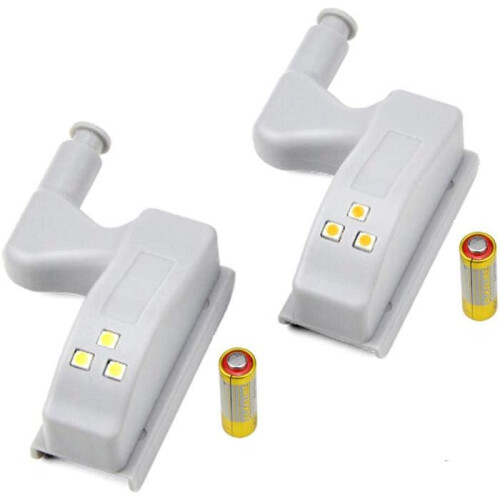 Practical Cabinet Light, Universal Hinge Led Light for Kitchen Living Room Bedroom Closet Wardrobe, Cool White, Automatic On/Off Function, 2Pcs