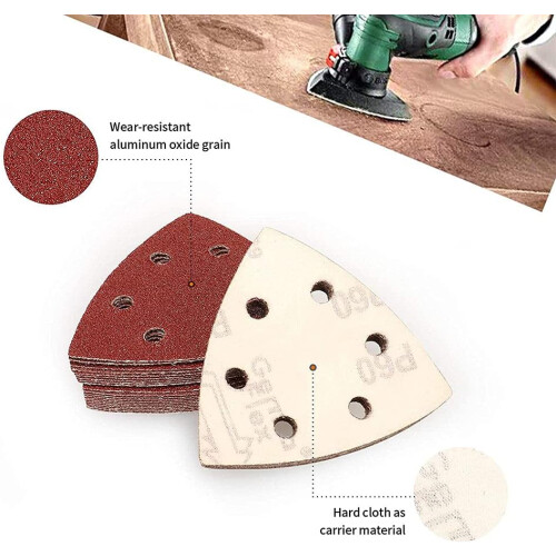 Γυαλόχαρτο Triangle Mouse Detail Sander, Διάφοροι Κόκκοι με Γάντζο και Θηλιά για 2