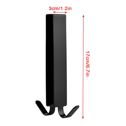 Over The Door Hooks  Bathroom Strong Hook Organizer Rack-Black 2