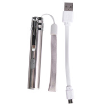 LED Pen Light Flashlight, USB Rechargeable Mini Pocket Torch with Infrared Light and Metal Clip, Super Bright Stainless Steel Body Flashlight for Home