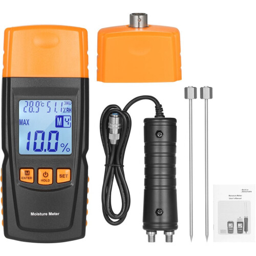 Digital LCD Grain Meter, Automatic Shut Down For Energy Efficiency, Moisture Tester With Large Backlit Display 1
