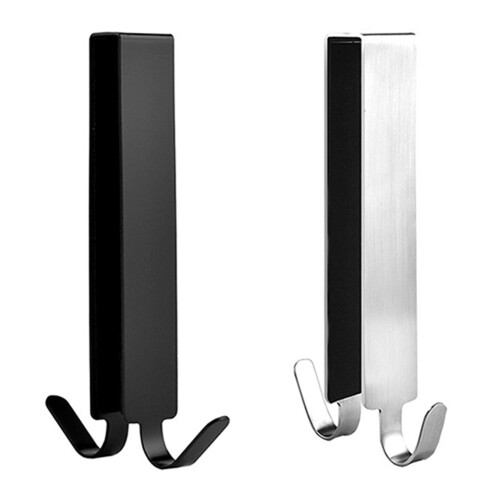 Over The Door Hooks  Bathroom Strong Hook Organizer Rack-Black 1