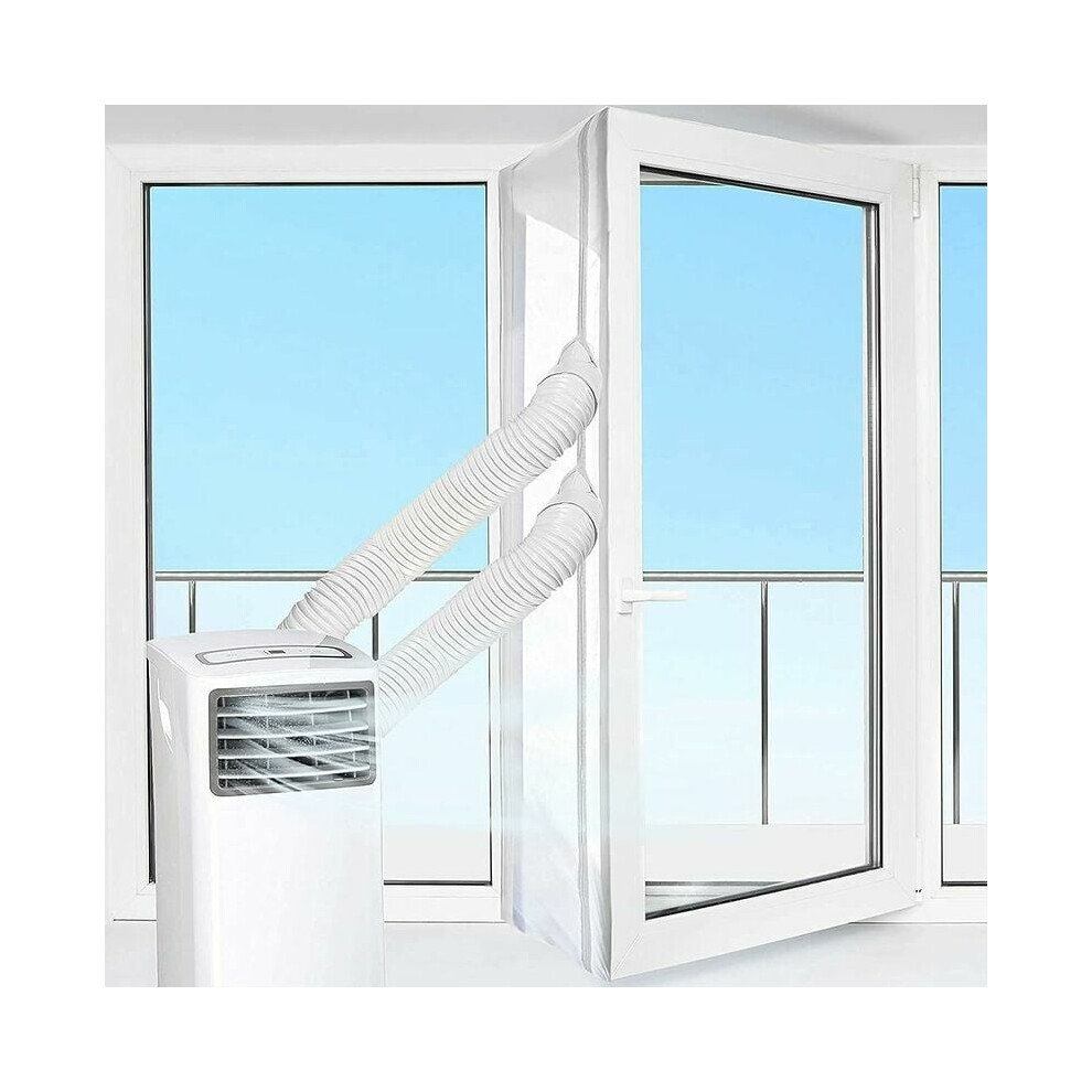 Portable Air Conditioner Seal For Casement Windows, Self-Locking Zipper Ensures Hot Air Stop, Enhance Cooling Performance & Save Energy, Tool-Free 9448196623664