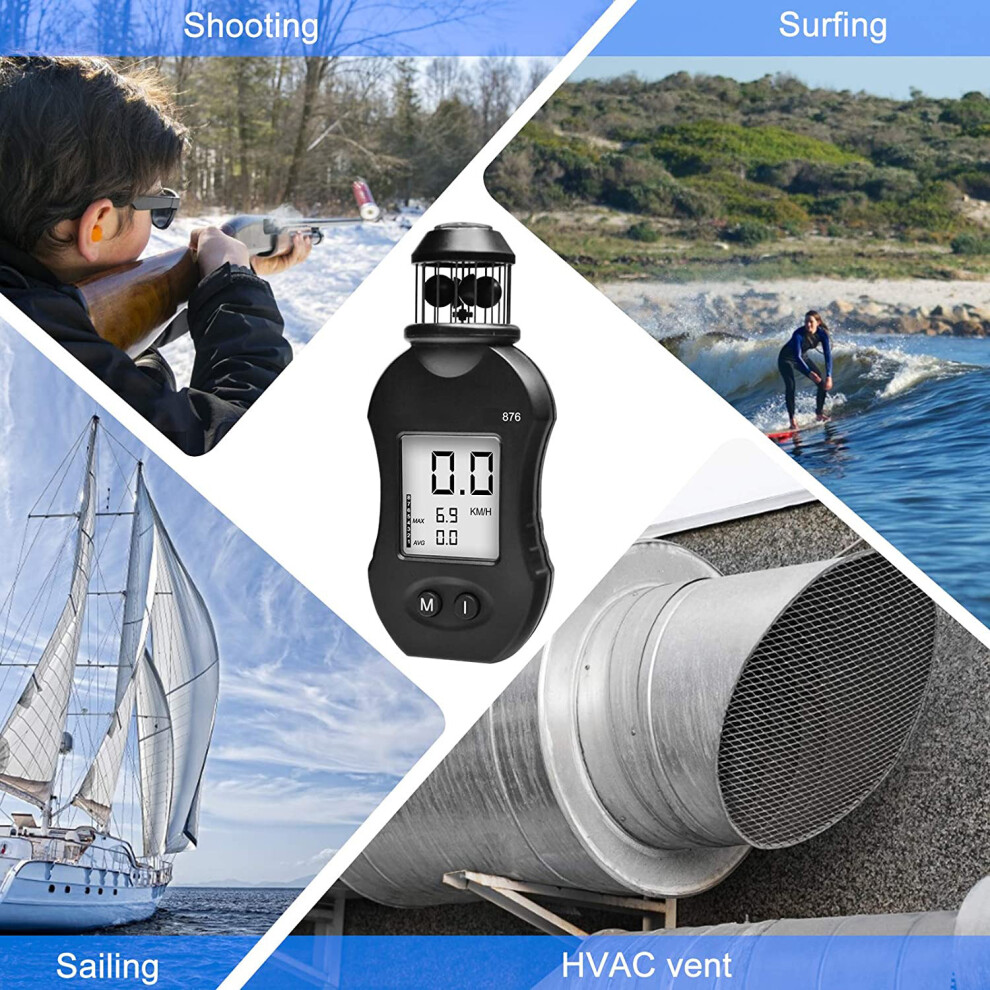 Highly Accurate Digital Anemometer Meter, Wind Speed Unit Conversion & Chassis Dual-Injection Molding, Yf-876 Portable Weather Tool For Sailing, 9169997210920