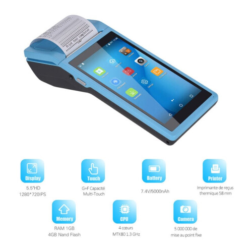 Handheld Barcode Scanner Printer, Ergonomic Design for Comfortable Use, 58mm Thermal Printer for Quick Transactions 2