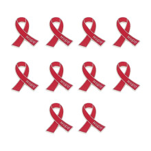 Inspirerende Hope Charm Pin Ribbon Detaillering Veelzijdige-Rood