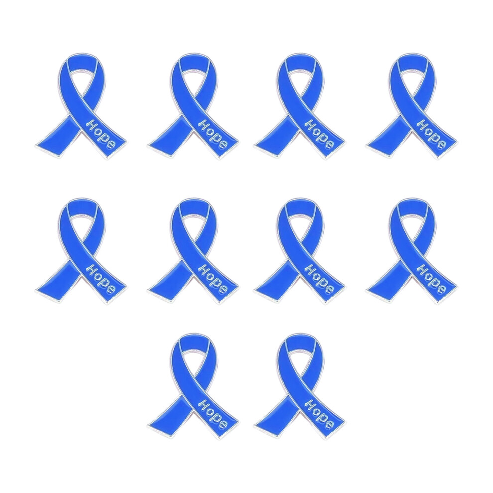 Blue Trendy Hope Alphabets Ribbon Pin Crafted In Rustproof