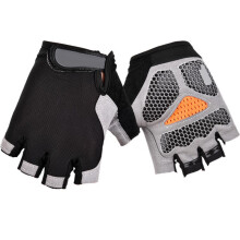 Luvas de fitness para treinos versáteis, com design de meio dedo que absorve impactos, feitas em spandex flexível e respirável, com proteção