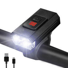 Polkupyörän valaistusjärjestelmä, USB-ladattava CNC-alumiiniseoksesta valmistettu pyörän ajovalo häikäisynesto-linssillä, joustava asennus