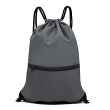 Mochila com cordão para esportes e viagens, mochila de tecido Oxford resistente à água com vários bolsos, alças de ombro ajustáveis e design