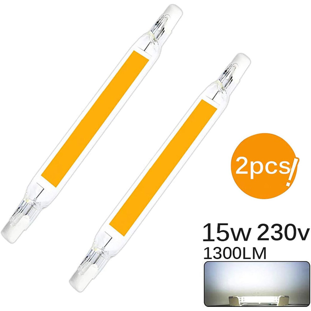 Energy-Saving Bulb (2 Pack) 15W J-Type R7s Replacement, 100W Halogen Equivalent Super Bright T3 Double Ended Led 360 Beam Angle, For Floor Light 9169997212573