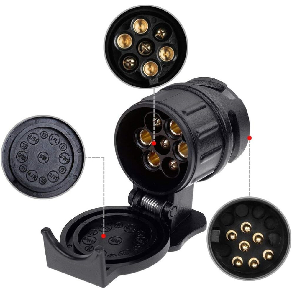 Universal Compatibility Adaptor, Waterproof 13-Pin To 7-Pin Connector Ensuring Safe Electronic Signal Transfer 9169997212832