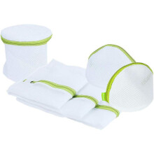 Materiale in fibra di poliestere riutilizzabile, design a rete, sacchetti per il bucato per reggiseni con cerniera, sacchetto per lavatrice per capi