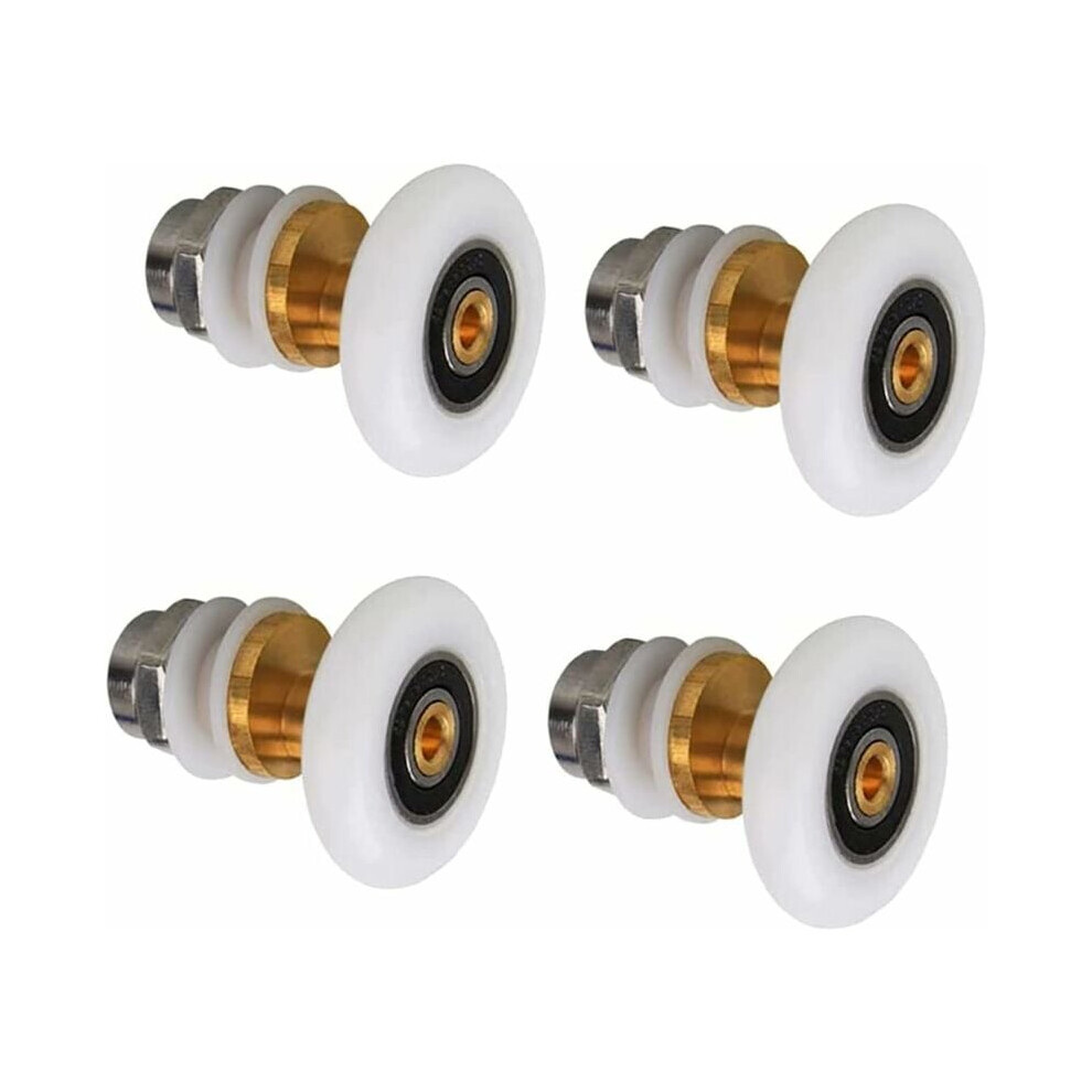 Durable Shower Door Rollers, Smooth Rolling & Wide Application For Glass Sliding Doors, Corrosion-Resistant Pulleys For Your Bathroom (25Mm, White) 9433291804223