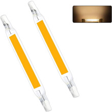 Ampoule LED COB double culot à allumage instantané et pleine luminosité, lumière blanc chaud 3000K, boîtier transparent, économie d'énergie,