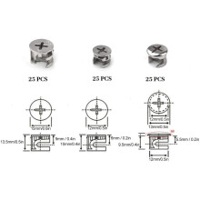 Multipurpose Furniture Fasteners, Fine Thread Grip Cam Lock Connectors, Pre-inserted Nut Dowel for Stable Assembly of Desks, Tables, Chairs