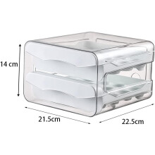Recipiente para armazenar alimentos na geladeira, design empilhável com gaveta de compartimento duplo, porta-ovos transparente livre de BPA com