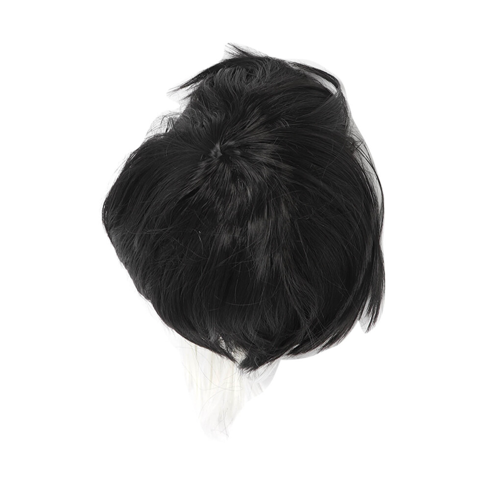 Unisex White,Black Short Shaggy Synthetic Wig Black White For Party Halloween Role Play