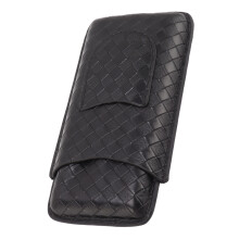 3 Sticks Leder-Zigarrenetui 17,5 x 9,5 x 3,5 cm schwarz