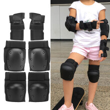Multi Sports Protective Gear Set for Skating Skiing - Black, M 40‑65Kg