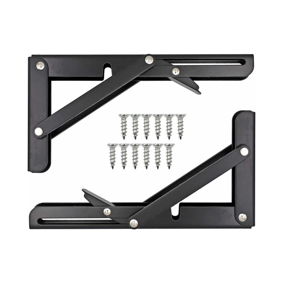 Triangle Structure Folding Shelf Brackets, Space Saving Sturdy Supports For Indoor Outdoor Use, Wall Mounted Heavy Duty Metal Brackets With Smooth 9004841676210