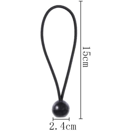 Κορδόνι Bungee Ball για κάμπινγκ και μεταφορά, μαύρο κορδόνι με μαύρο ελαστικό σχοινί 1