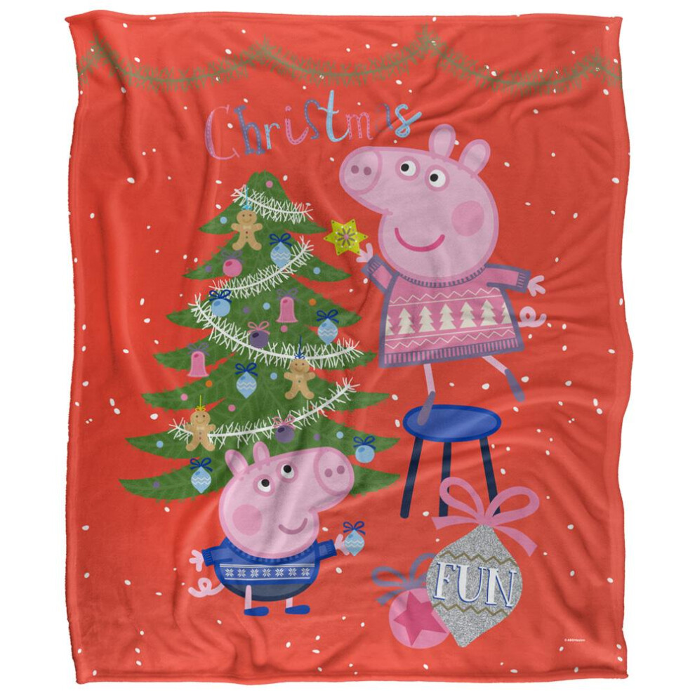 Peppa Pig Christmas Fun Blanket White