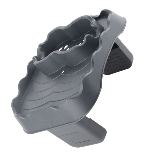 Spa Side Table with Clip Design - Grey Holds Drinks & Snacks Safely
