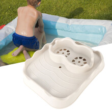 Swimming Pool Side Table Tray Beige – Non-Slip Adjustable & Convenient