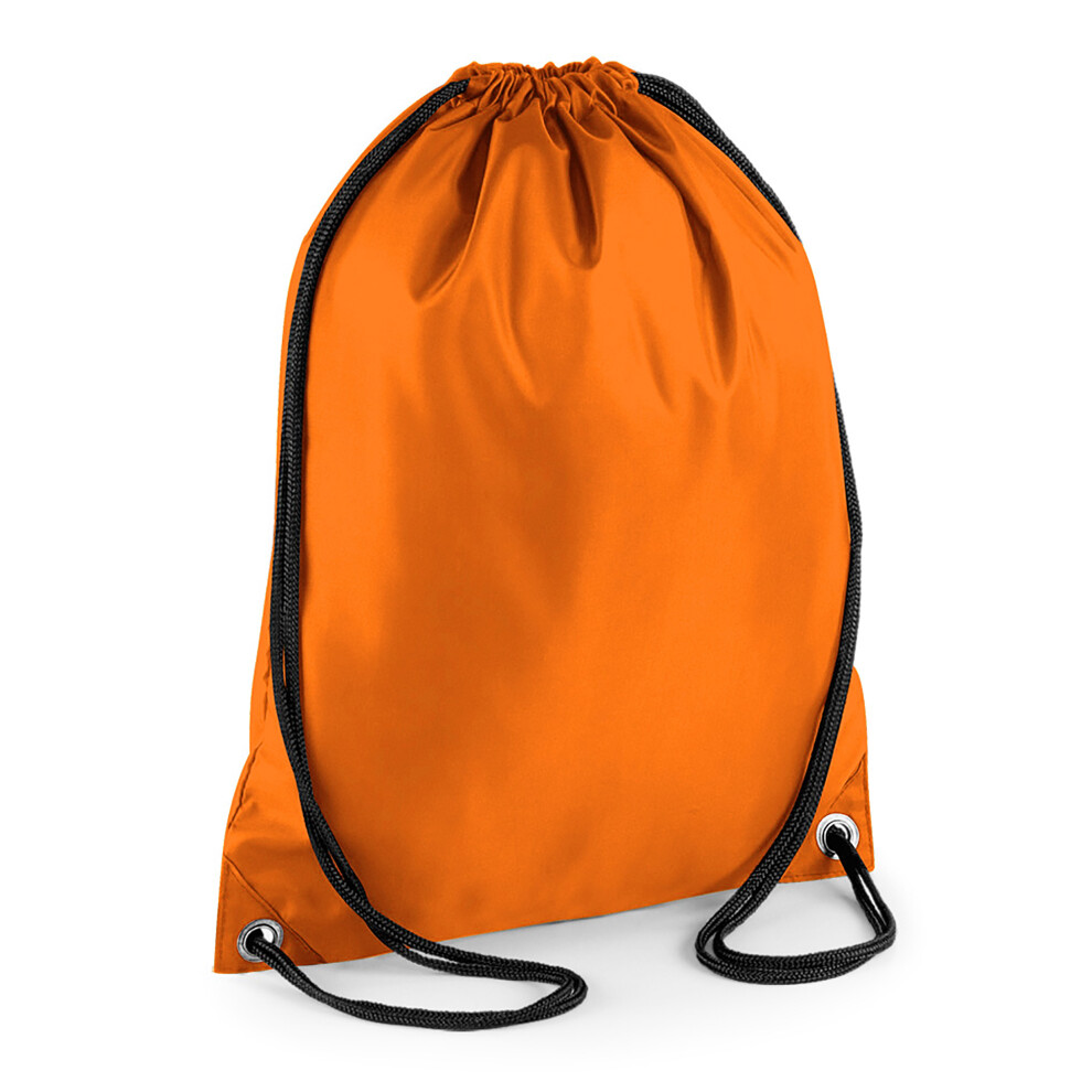 Bagbase (One Size, Orange) Budget Water Resistant Sports Gymsac Drawstring Bag (11 Litres)