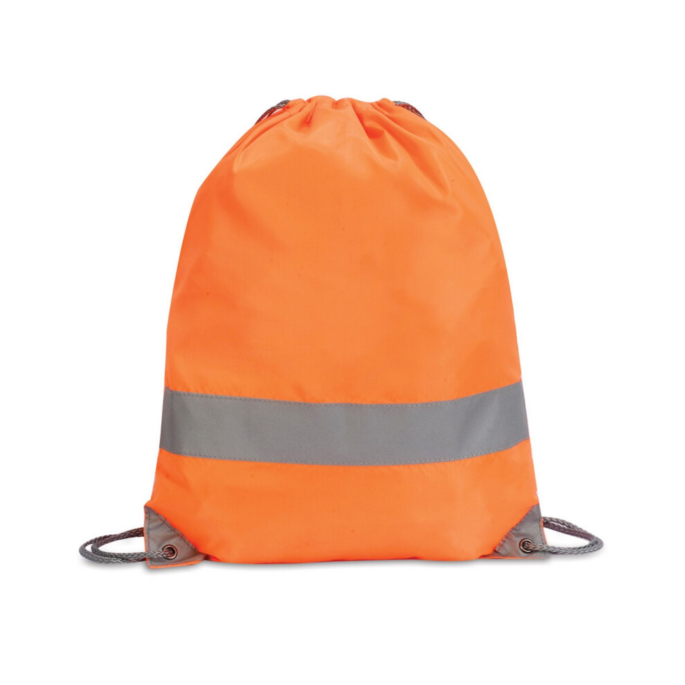 (One Size, Hi Vis Orange) Shugon Stafford Plain Drawstring Tote Bag - 13 Litres