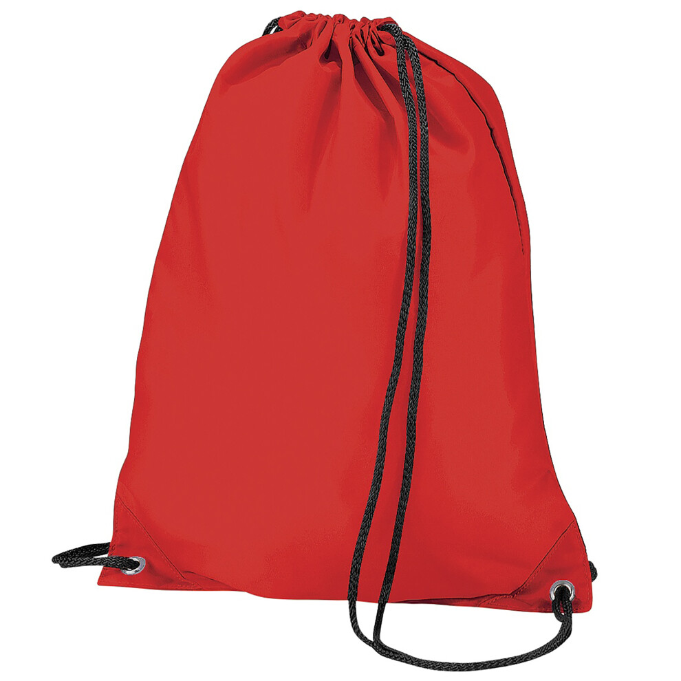 Bagbase (One Size, Red) Budget Water Resistant Sports Gymsac Drawstring Bag (11 Litres) (Pack Of 2)