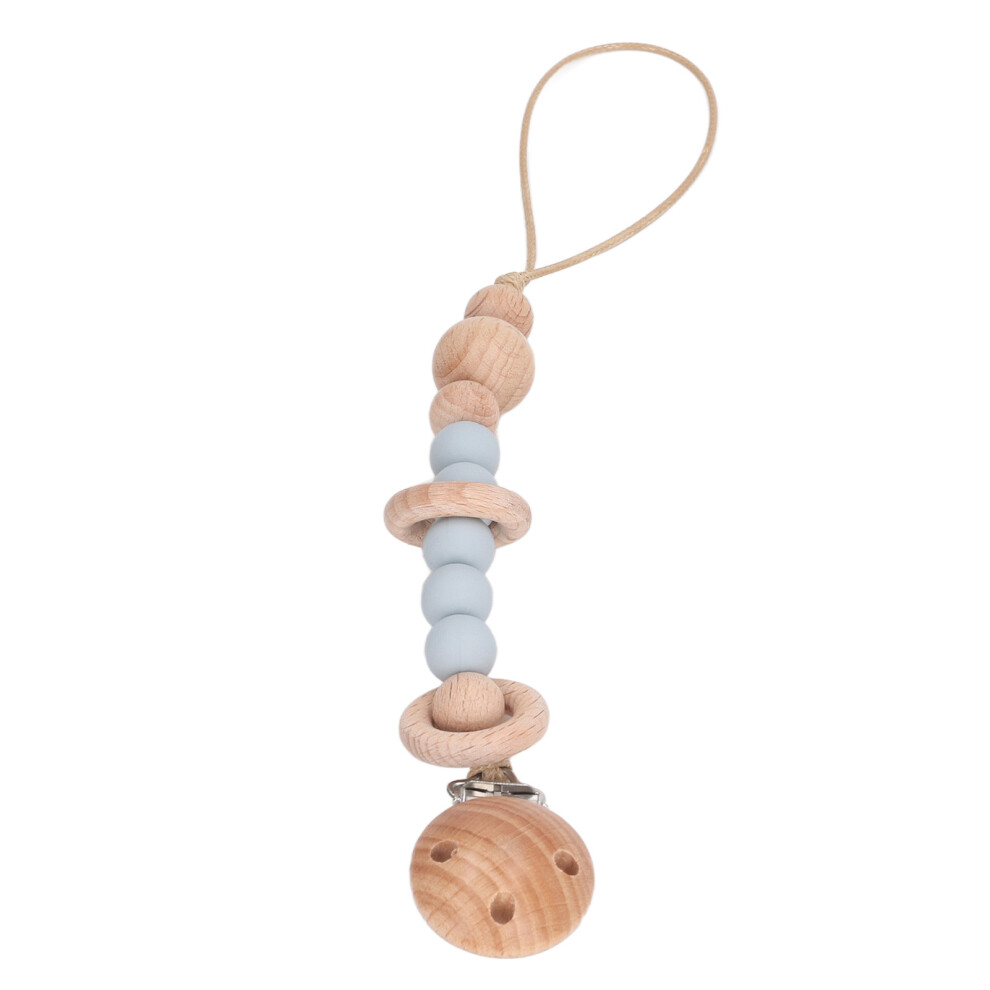 Drop-Proof Grayish Blue Baby Silicone Pacifier Chain for Toddlers